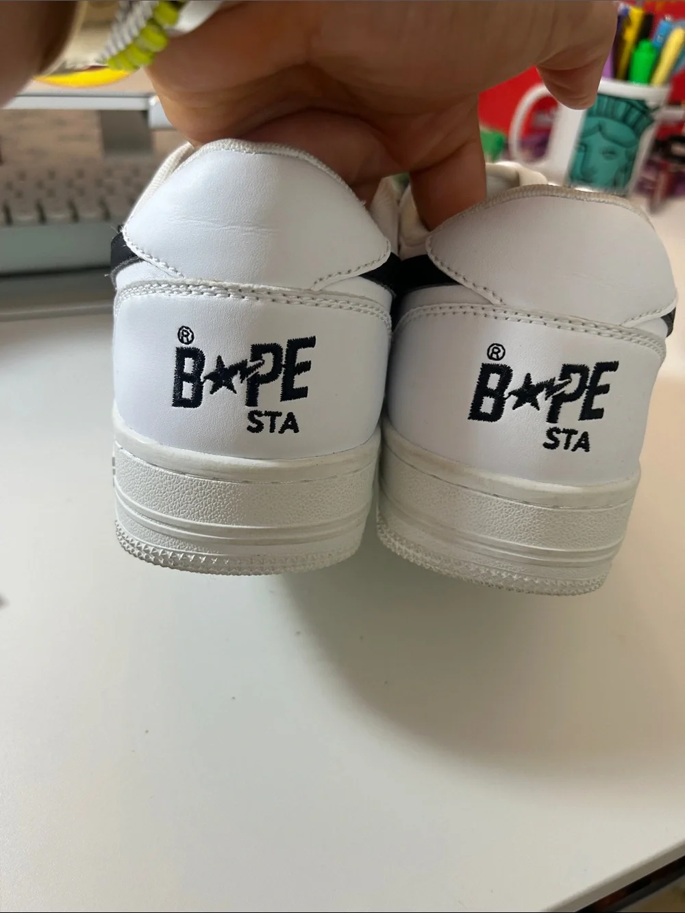 Bape White Sneakers with Black Star Bolt size 7 men